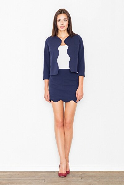 Figl Set elegant bleumarin cu jachetă și fustă M476 mărimea XL