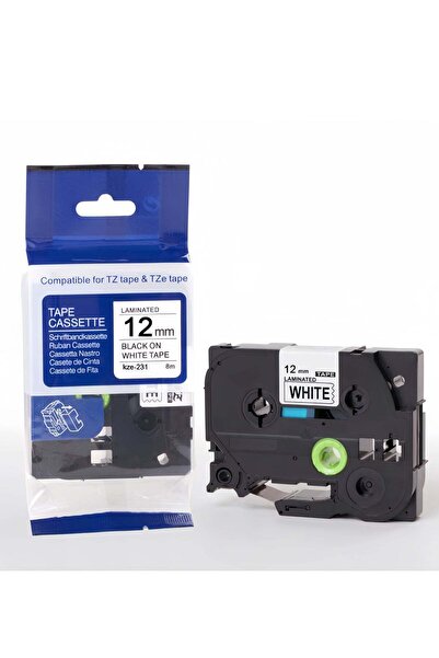 GENERAL P-Touch Laminated Tape Black/White 12mm*8m