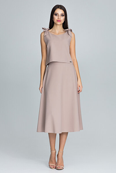 Figl Skirt and blouse set - strappy top - flared skirt - beige M578 size XL