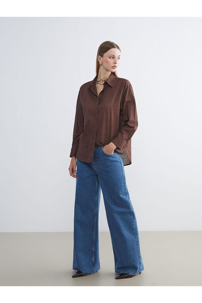 LC Waikiki بنطال جينز نسائي من Indigo Wideleg