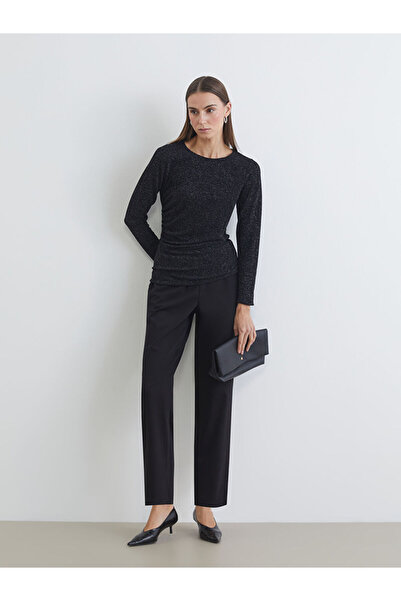 LC Waikiki Brown Elastic Waist Women's Trousers from Plus-Store