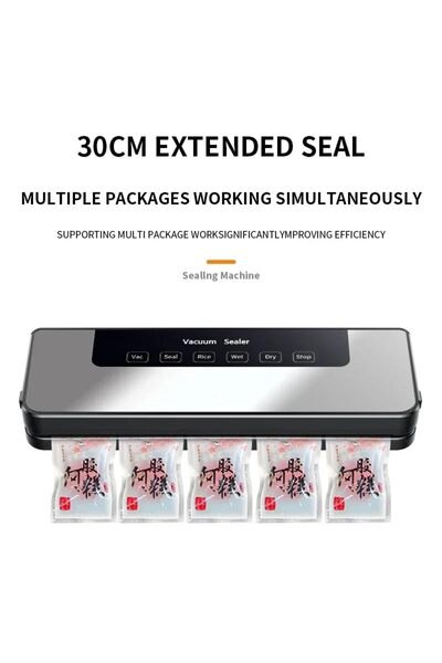 Generic 5 in 1 Vacuum Sealer Machine 65KPA Automatic Food Saver Dry Wet Rice Modes 10 Bags Compact Kitchen
