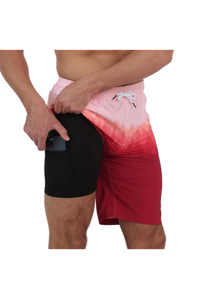 OEM Men's swim shorts, lined, red S