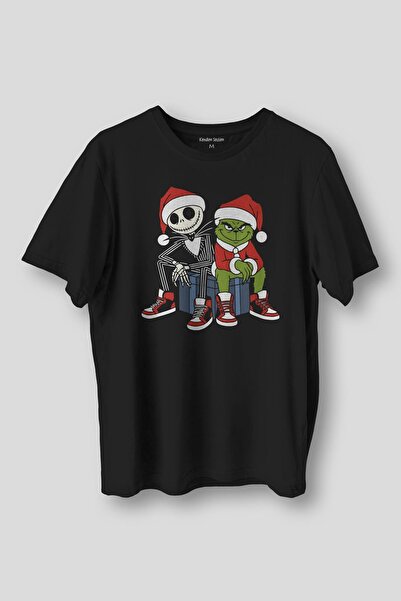 Kendim Seçtim Noel Yılbaşı New Year Christmas Team Grinch Tişört Xmas Yeni Yıl Baskılı Unisex T-shirt