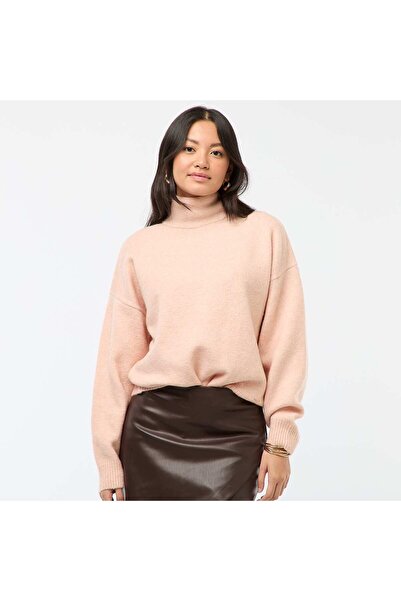 KİABİ Soft sweater with jeweled back slit PINK