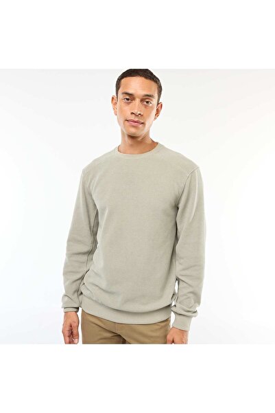 KİABİ سترة محبوكة بقصّة عادية وتصميم منسوج باللون الأخضر