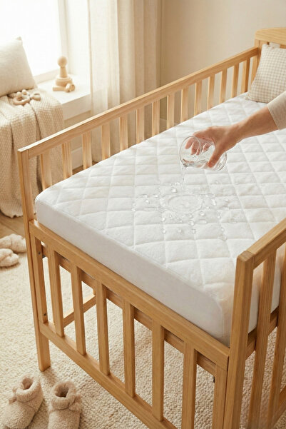 Noctiluca 100% Liquid-Proof Quilted Fitted Baby Mattress Pad, Cotton – Elastic – Breathable – Protective