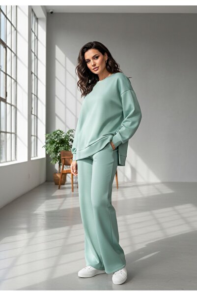 Figl Elegant tracksuit for women - Sweatshirt and pants set - Mint M1250 size M