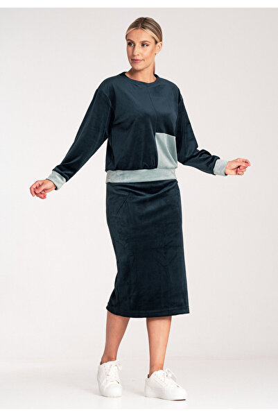Figl Velour tracksuit set - set with skirt - M1036 navy blue size S