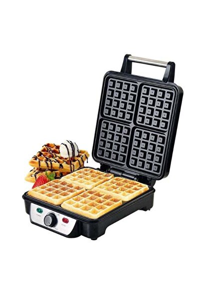 Generic 1500W Electric Waffle Maker 4 Slice Non Stick Iron Adjustable Temp Stainless Steel Breakfast