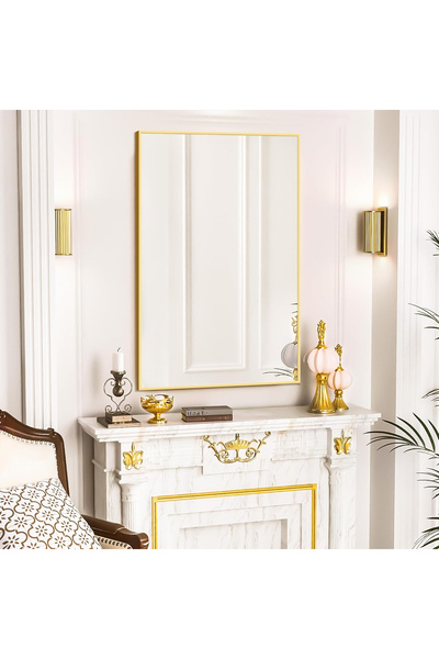 OEM Hanging mirror with silver metal frame 80x60x4 cm