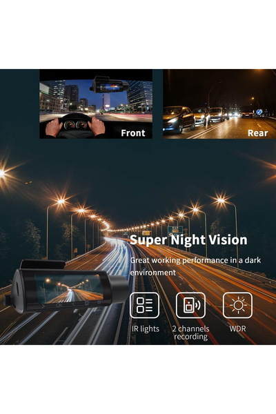 OEM Dual front and rear car camera with app, 4K HD WiFi, night vision, WDR, loop record, 170° wide angle