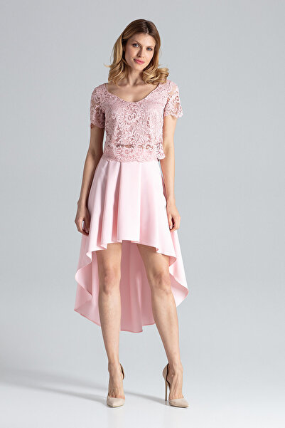 Figl Blouse and skirt set - lace top - asymmetric skirt - pink M641 size XL