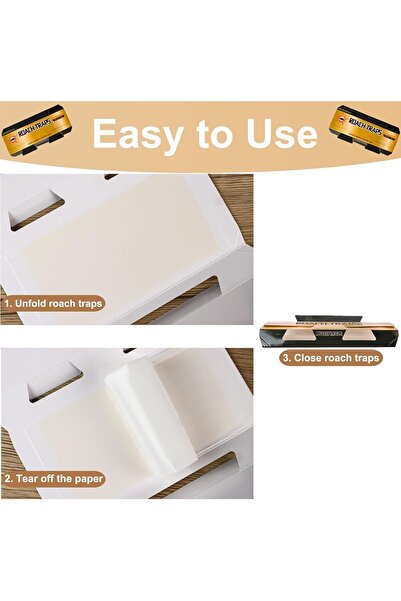 Saharaz Roach Trap Sticky Glue Traps (10 Pack),Long Lasting and Strong Sticky Cockroach Catcher,Non-Toxic