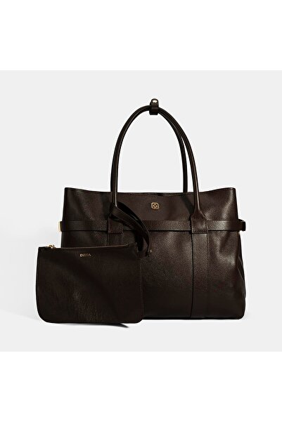 Desa Kadın Kahve Cüzdan Aksesuarlı Deri Omuz Çantası