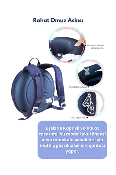 Tcherchi Zoyzoii B1 Donut Series Space Battleship Spaceship Children's School Backpack