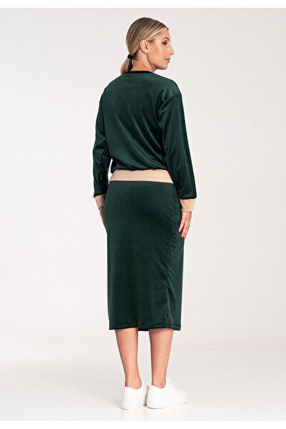 Figl Velour tracksuit set - set with skirt - M1036 green size M