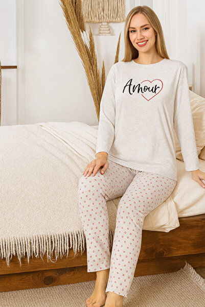 REMSA Γυναικείο Σετ Πιτζάμες με σχέδιο καρδιάς Suprem 0472 Mink04