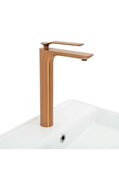 Maison Mex Tall washbasin mixer, MOONI, L.13.7 H.28.8 cm, brushed gold