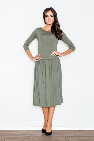 Figl Elegant midi set, olive, with 3/4 sleeves, M322, size S