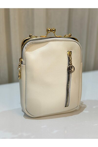 FAEL LİFE Geantă de damă cu 3 compartimente, cu cleme aurii, multifuncțională