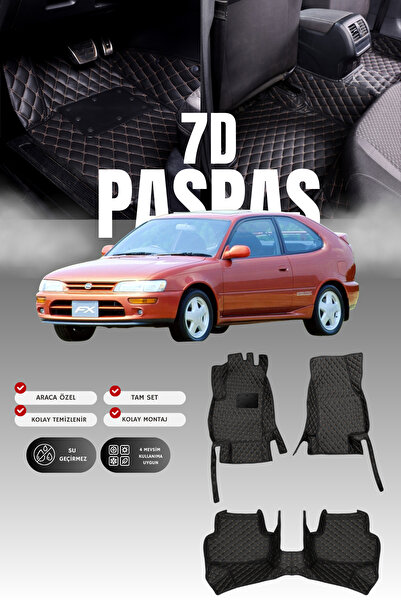 stiloto دواسة سيارة تويوتا كورولا (1992-1998) من الجلد بتصميم حوض السباحة 7D ...