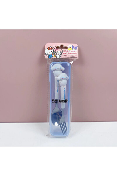 BANDAI Cinnamoroll Kuromi Spoon Fork 2 Piece Set Cute Sanrio Pompompurin Hello Kitty My Melody Stainless St