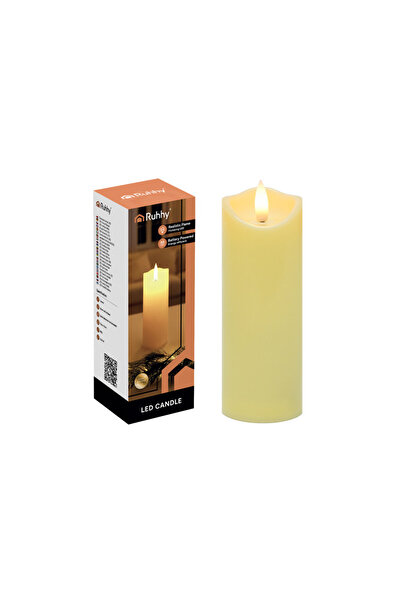 Ruhhy LED candle/insert for memorial sites, warm white flashing flame effect, 15x5 cm, batteries, IP20