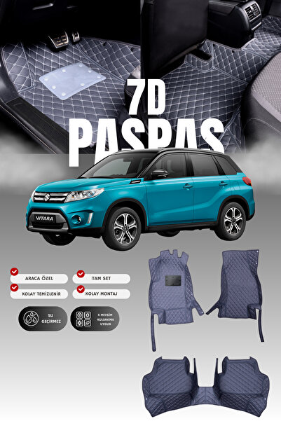 stiloto سجادة أرضية جلدية للسيارة سوزوكي فيتارا (2015-2024) بتصميم 7D |   حما...