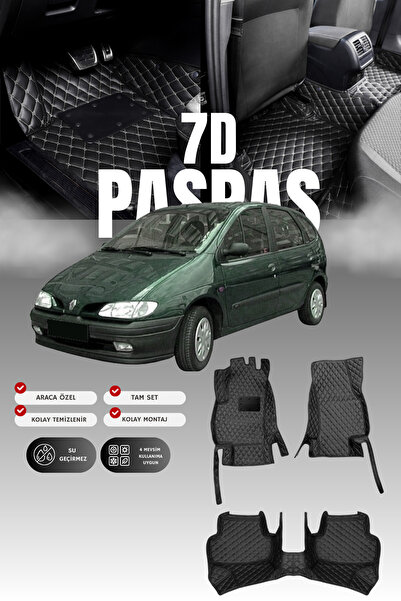 stiloto سجادة أرضية جلدية للسيارة رينو سينيك 1 (1997-2003) 7D |   حماية كاملة...