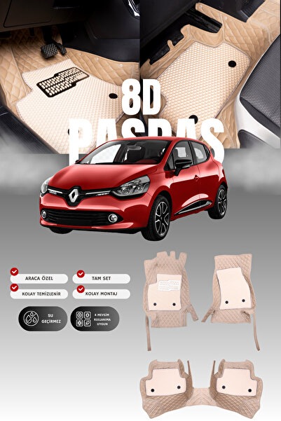 stiloto دواسة سيارة جلدية لرينو كليو 4 هاتشباك (2012-2019) 8D |   حماية كاملة...