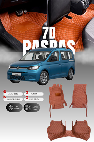 stiloto فولكس فاجن كادي (2021 وما بعده) حصيرة أرضية للسيارة من الجلد 7D |   ح...