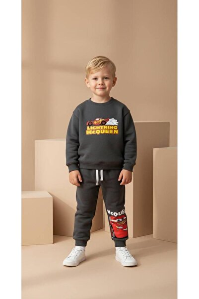 KidsSel Boy's Printed Model 3 Thread Cotton Fabric Bottom and Top Set