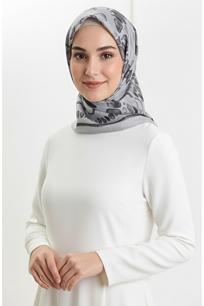 sefamerve Κασκόλ με σχέδιο κεχριμπαρένιο 70326-06 Γκρι