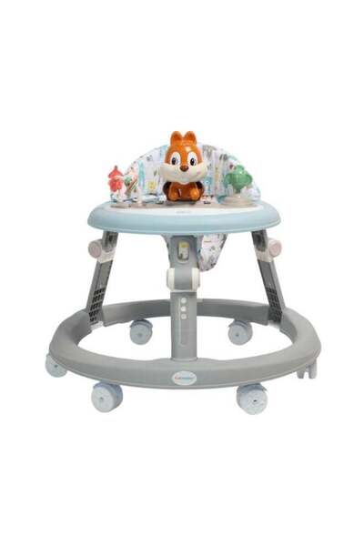 Fun Moment Adjustable Height Foldable Baby Walker 6-18 Months Grey/Blue