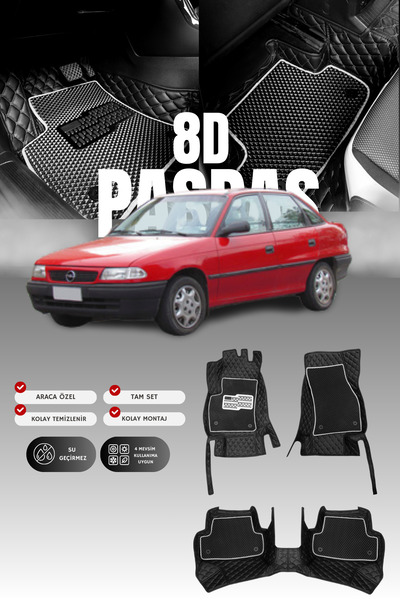 stiloto دواسة سيارة جلدية لسيارة أوبل أسترا إف (2000-2006) 8D |   حماية كاملة...