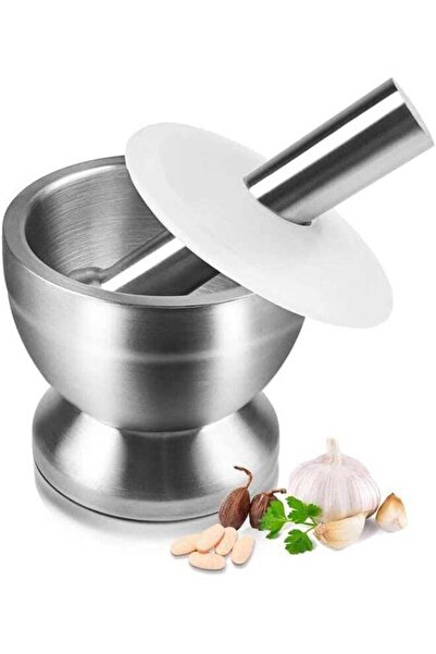 Saharaz مجموعة الهاون والمدقة، أوعية هاون ومدقة من الفولاذ المقاوم للصدأ 18/8...