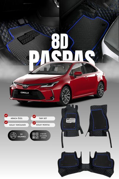 stiloto Toyota Corolla Benzinli (2019 ve sonrası) 8D Deri Havuzlu Oto Paspas ...