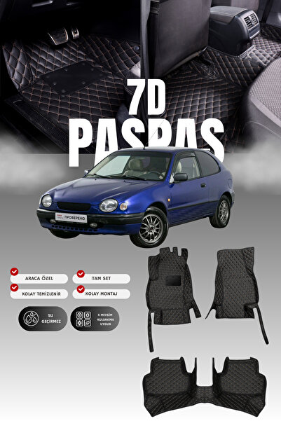 stiloto دواسة سيارة تويوتا كورولا (1998-2002) من الجلد بتصميم حوض السباحة 7D ...