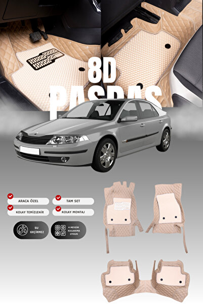 stiloto سجادة أرضية جلدية لسيارة رينو لاجونا 2 (2001-2007) 8D |   حماية كاملة...