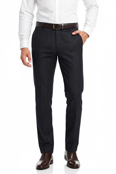 Günce Men's Regular Fit Striped Fabric Pants Lycra Fabric Bgl-St05037