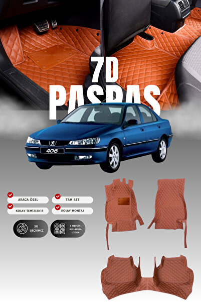 stiloto دواسة سيارة جلدية لبيجو 406 (1995-2004) طراز 7D |   حماية كاملة، قص م...