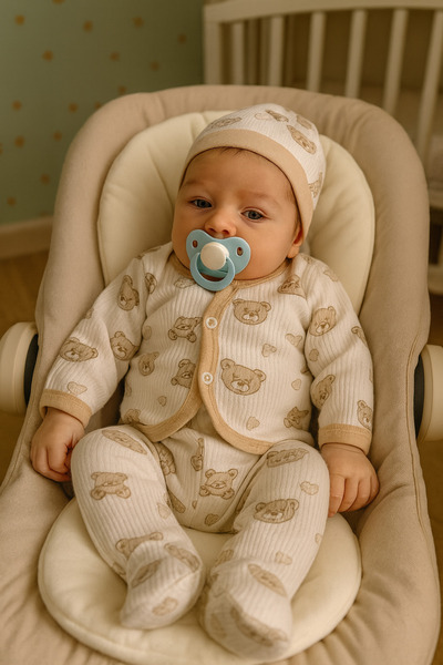 MBK GARDEN Newborn Unisex Baby Cute Baby Bear Set of 3 (0-3 Months)