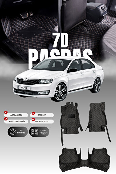 stiloto سجادة أرضية جلدية للسيارة سكودا سوبر-بي (2008-2015) 7D |   حماية كامل...