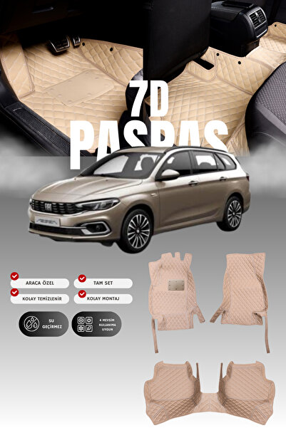 stiloto Fiat Egea Station Wagon (2016-2020) 7D Leather Pool Auto Floor Mat | ...