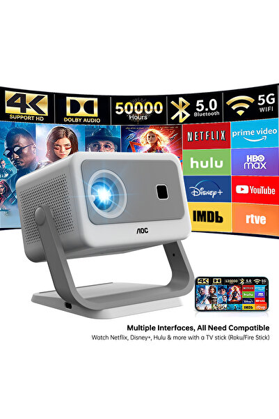 Aoc -Portable-Projector|1080P-Resolution|300-Inch-Screen-Display