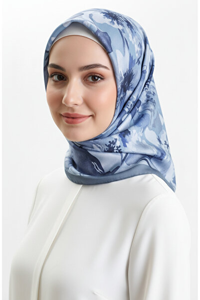 sefamerve Κεχριμπαρένιο κασκόλ με σχέδιο 70325-14 Γκρι