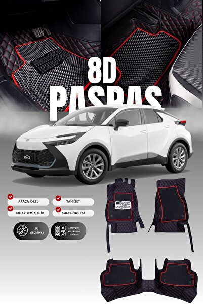 stiloto Toyota CH-R (2023 ve sonrası) 8D Deri Havuzlu Oto Paspas | Tam Koruma...