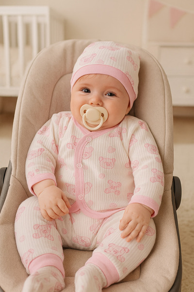 MBK GARDEN Newborn Unisex Baby Cute Baby Bear Set of 3 (0-3 Months)