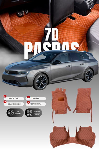 stiloto سجادة أرضية جلدية لسيارة أوبل أسترا إل ستيشن واجن (2021 وما بع ذلك) 7...